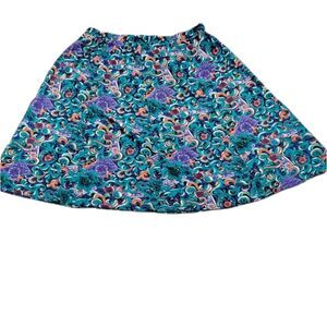 Vintage 90s Maggie McNaughton Floral Paisley Elastic Waist Long Flowy Sk…